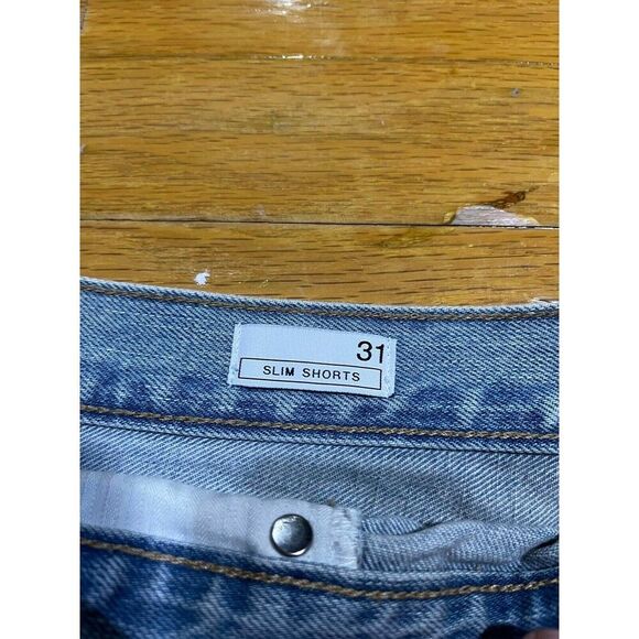 Gap 1969 Shorts Women's Size 31 Slim Denim Light Wash Distressed Patches Concert - Picture 4 of 9